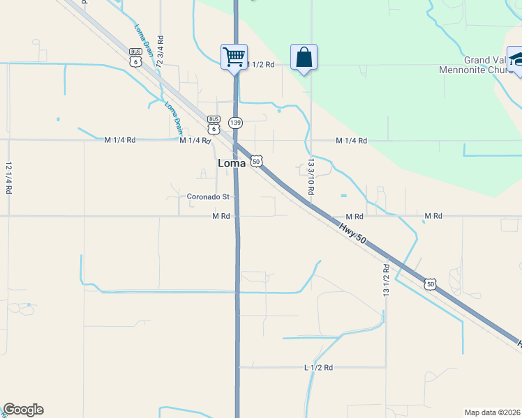 map of restaurants, bars, coffee shops, grocery stores, and more near 1318 M Rd in Mesa