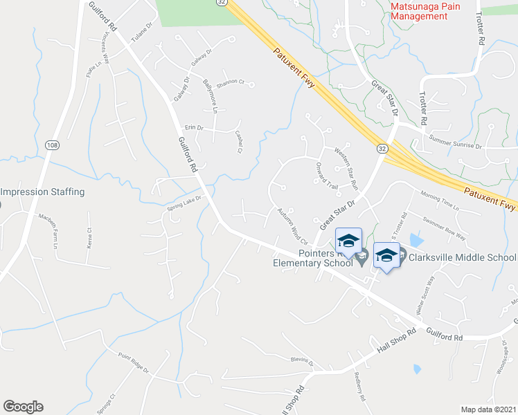 map of restaurants, bars, coffee shops, grocery stores, and more near 6604 Welcome Night Path in Clarksville