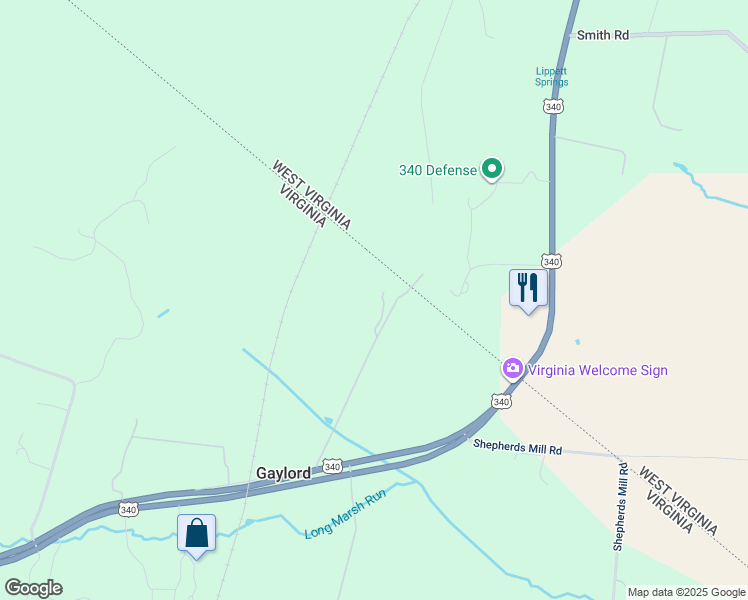map of restaurants, bars, coffee shops, grocery stores, and more near 552 Lord Fairfax Highway in Berryville