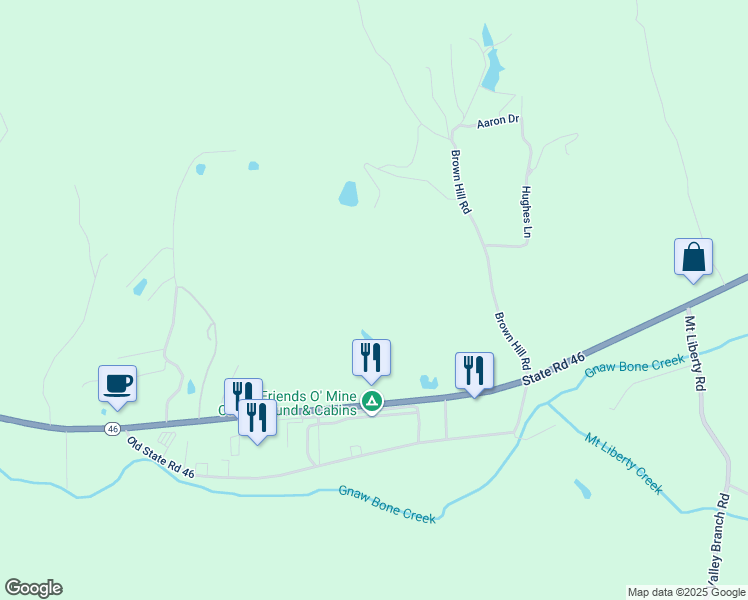 map of restaurants, bars, coffee shops, grocery stores, and more near 4602 State Road 46 in Nashville