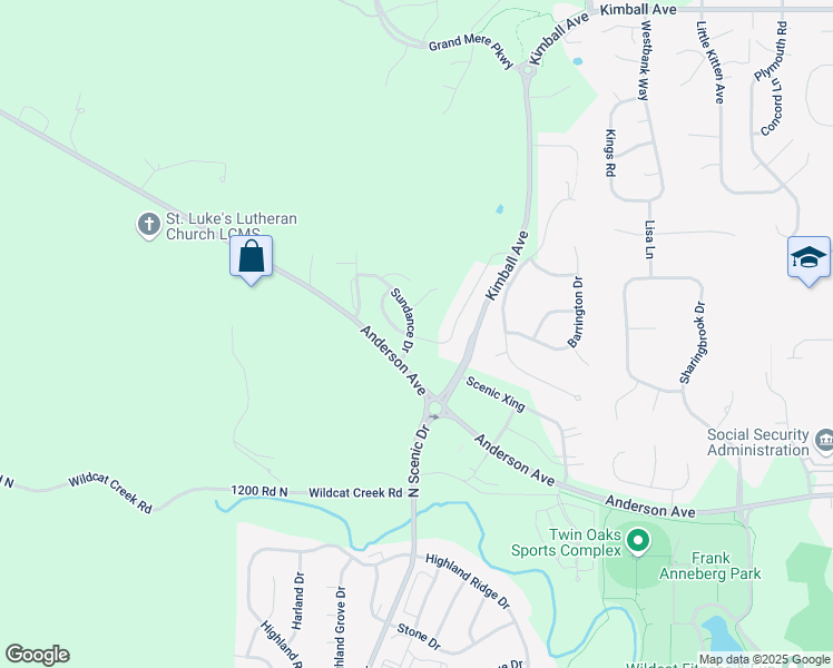 map of restaurants, bars, coffee shops, grocery stores, and more near 1200 Sundance Drive in Manhattan