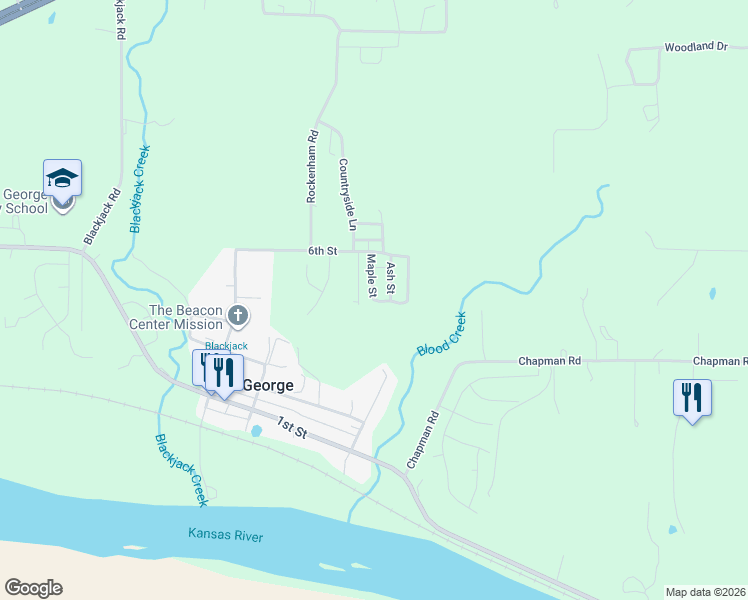 map of restaurants, bars, coffee shops, grocery stores, and more near 501 Maple Street in Saint George