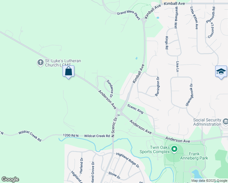 map of restaurants, bars, coffee shops, grocery stores, and more near 1204 Sundance Drive in Manhattan