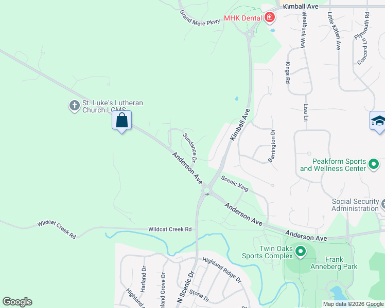 map of restaurants, bars, coffee shops, grocery stores, and more near 4539 County Highway 412 in Manhattan