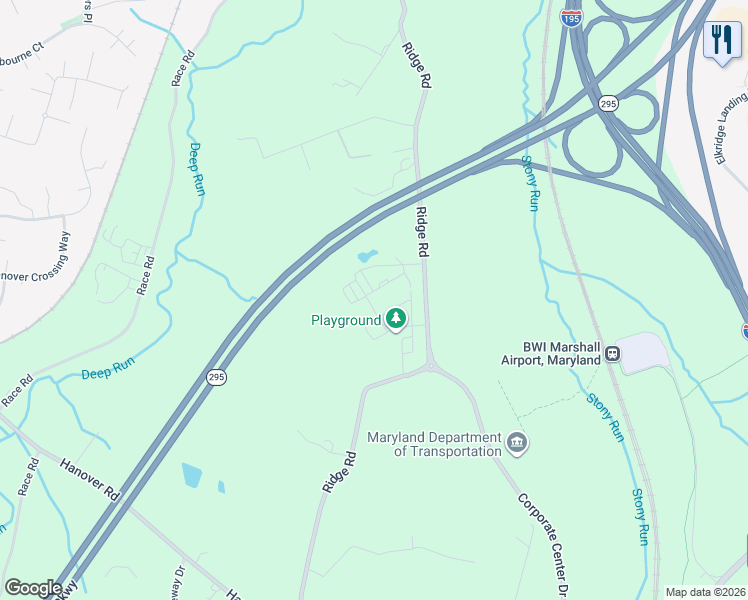 map of restaurants, bars, coffee shops, grocery stores, and more near 1605 Aster Lane in Anne Arundel County