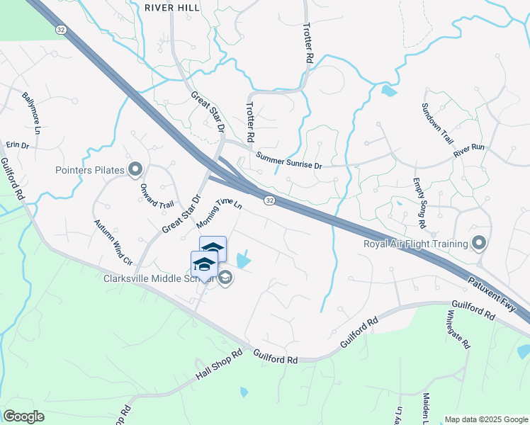 map of restaurants, bars, coffee shops, grocery stores, and more near 6369 Morning Time Lane in Columbia