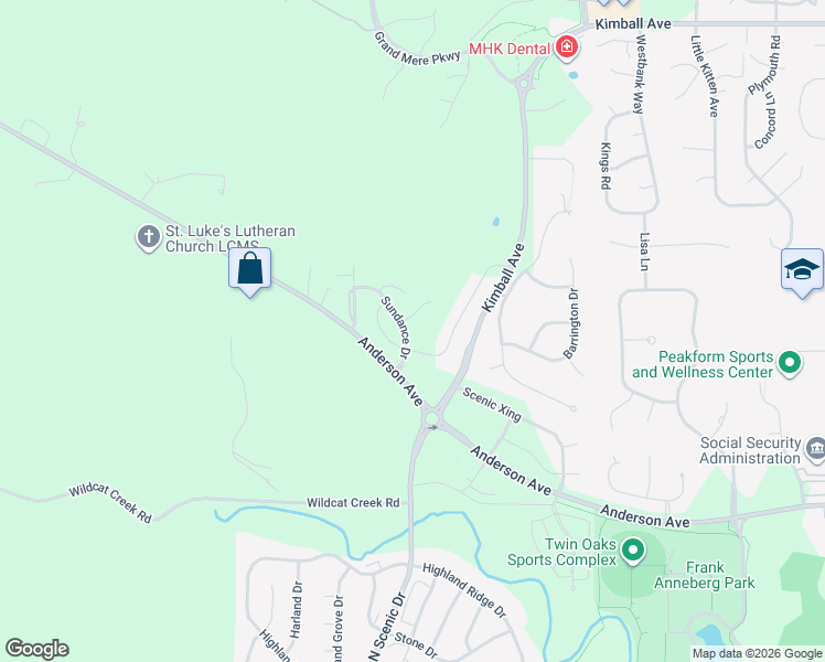 map of restaurants, bars, coffee shops, grocery stores, and more near 1224 Sundance Drive in Manhattan