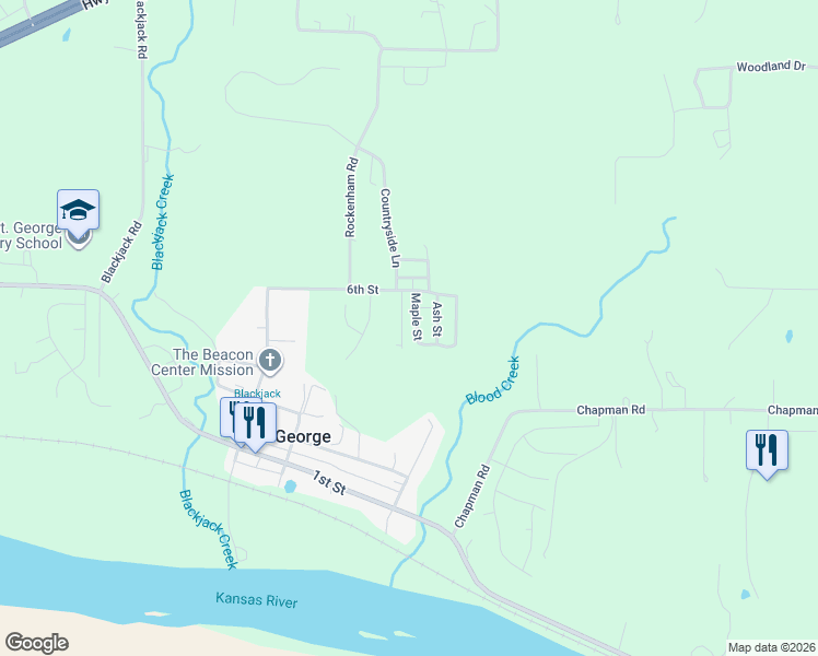 map of restaurants, bars, coffee shops, grocery stores, and more near 501-599 Maple Street in Saint George