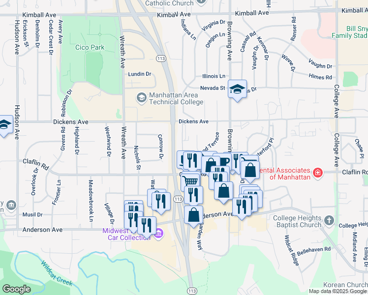 map of restaurants, bars, coffee shops, grocery stores, and more near 1413 Cambridge Place in Manhattan
