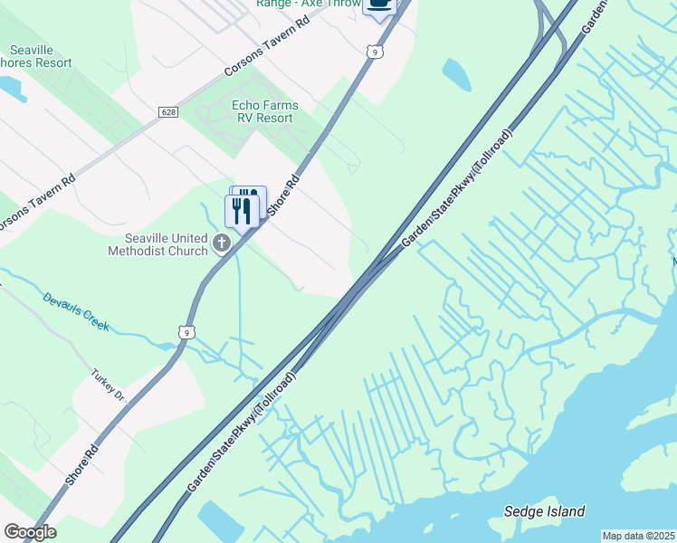 map of restaurants, bars, coffee shops, grocery stores, and more near 13 Nicholas Lane in Ocean View