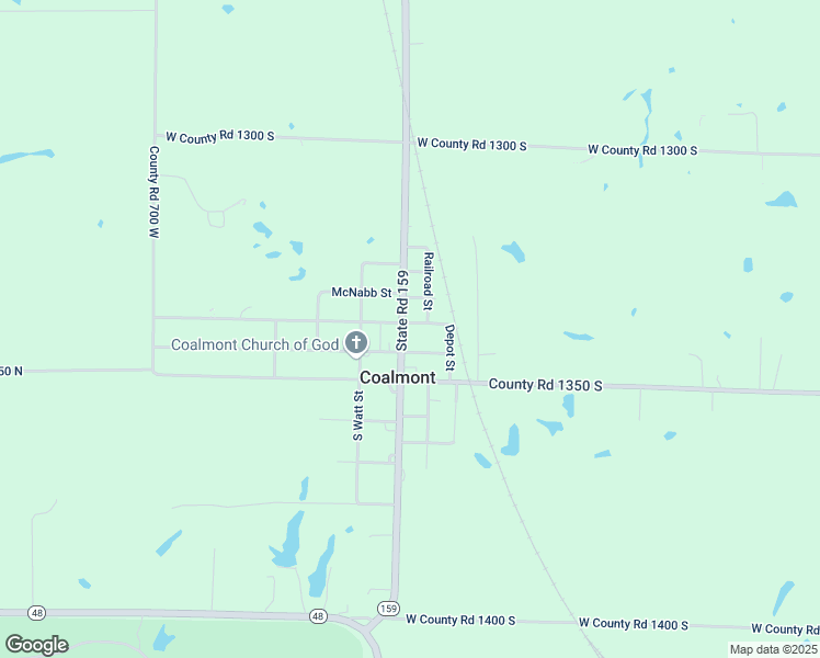 map of restaurants, bars, coffee shops, grocery stores, and more near 6514-6598 Nesbit Street in Jasonville