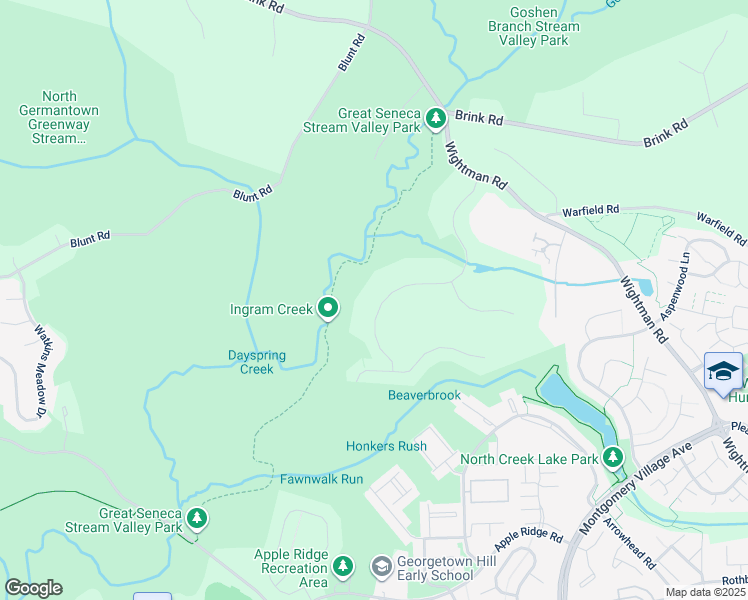 map of restaurants, bars, coffee shops, grocery stores, and more near 20708 Bell Bluff Road in Gaithersburg
