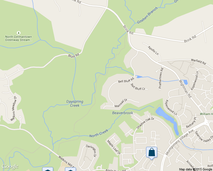 map of restaurants, bars, coffee shops, grocery stores, and more near 20708 Bell Bluff Road in Gaithersburg