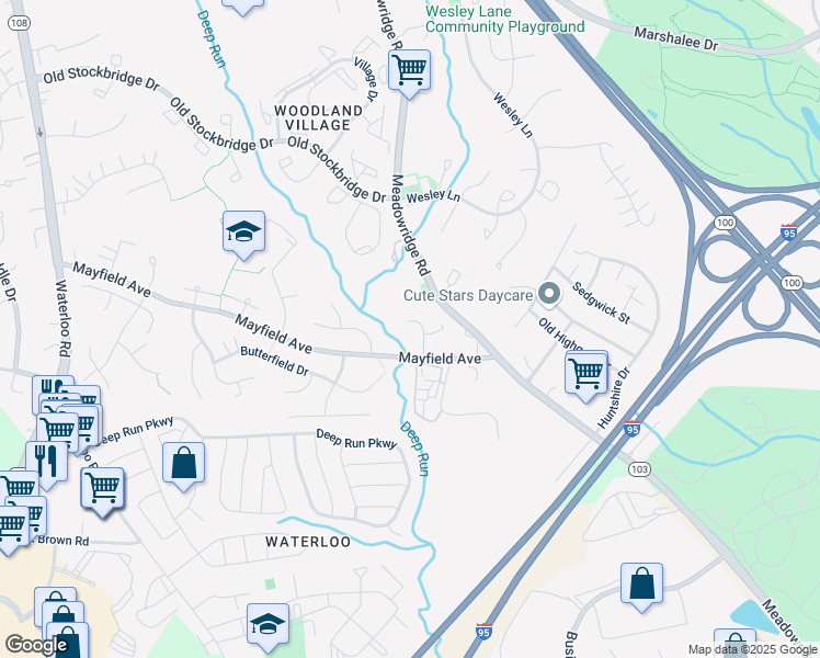 map of restaurants, bars, coffee shops, grocery stores, and more near 7731 Patuxent Oak Court in Elkridge