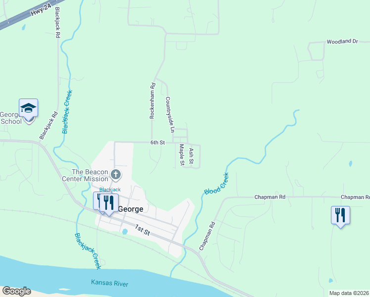 map of restaurants, bars, coffee shops, grocery stores, and more near 501-599 Maple Street in Saint George