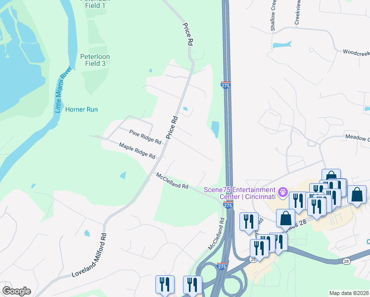 map of restaurants, bars, coffee shops, grocery stores, and more near 765 Twin Fox Drive in Milford