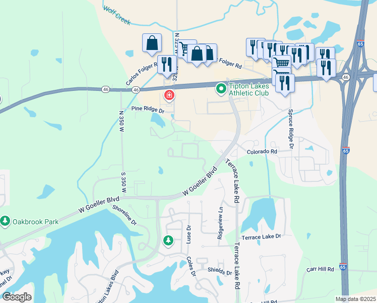 map of restaurants, bars, coffee shops, grocery stores, and more near 4300 West Goeller Boulevard in Columbus