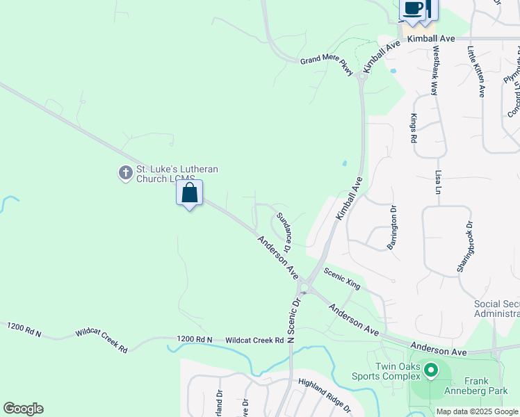 map of restaurants, bars, coffee shops, grocery stores, and more near 1324 Christy Drive in Manhattan