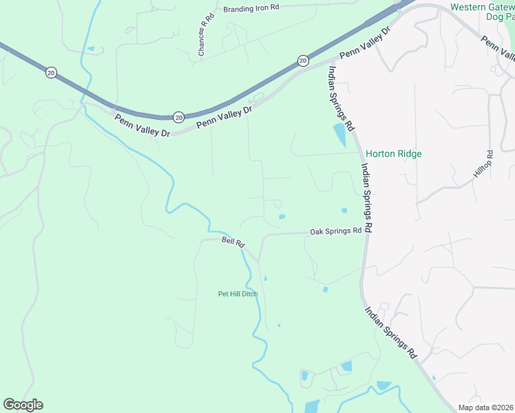 map of restaurants, bars, coffee shops, grocery stores, and more near 10326 Bar Hill Road in Penn Valley