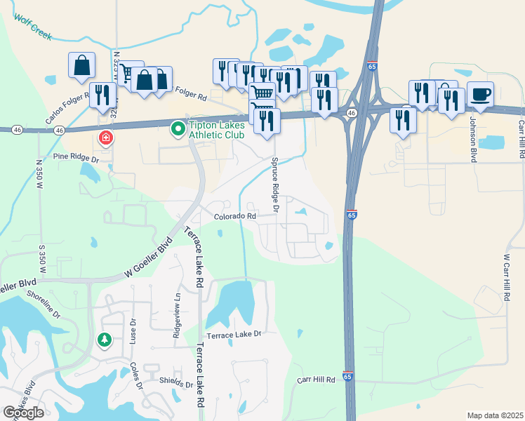 map of restaurants, bars, coffee shops, grocery stores, and more near 3771 Gemstone Drive in Columbus