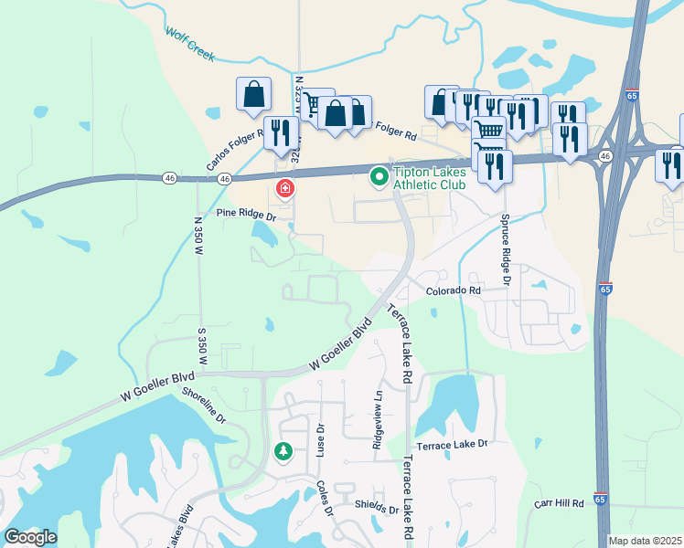 map of restaurants, bars, coffee shops, grocery stores, and more near 4300 West Goeller Boulevard in Columbus