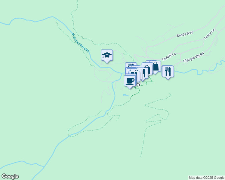 map of restaurants, bars, coffee shops, grocery stores, and more near 201 Squaw Peak Road in Olympic Valley