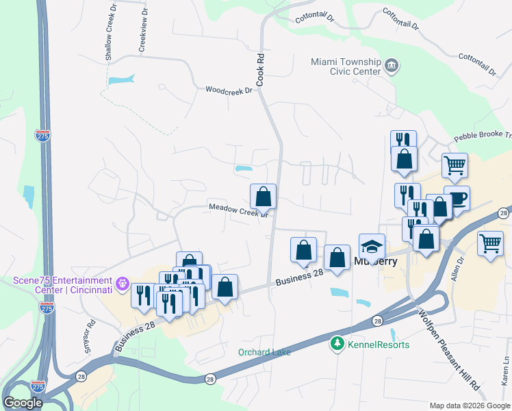 map of restaurants, bars, coffee shops, grocery stores, and more near 930 Saffron Lane in Milford