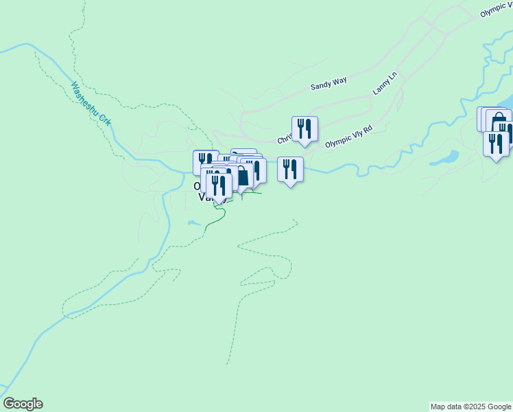 map of restaurants, bars, coffee shops, grocery stores, and more near in Olympic Valley