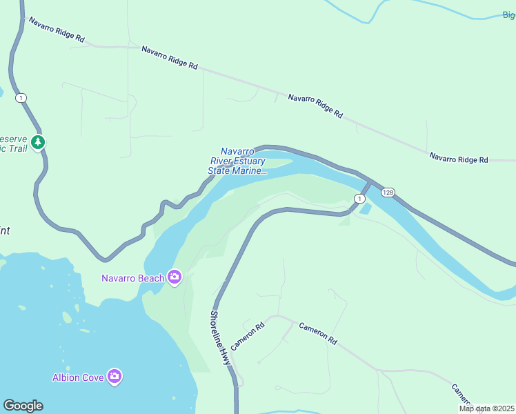 map of restaurants, bars, coffee shops, grocery stores, and more near Navarro Beach Road in Albion