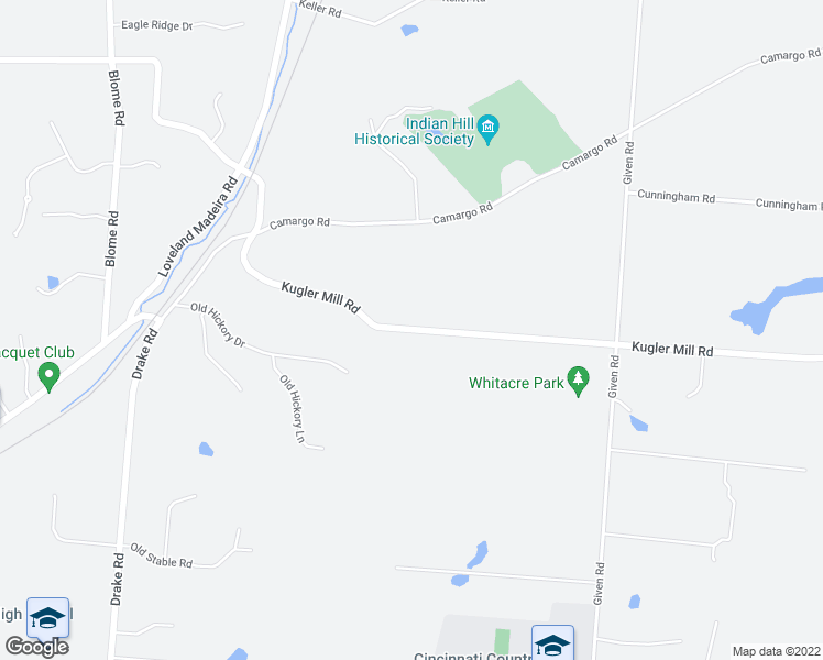 map of restaurants, bars, coffee shops, grocery stores, and more near Kugler Mill Road in Cincinnati