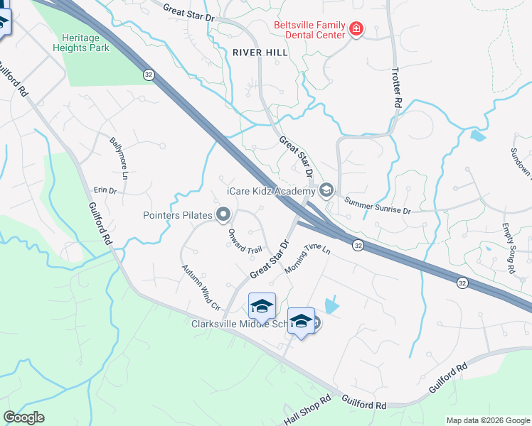 map of restaurants, bars, coffee shops, grocery stores, and more near 6404 Reedy Song Knoll in Columbia