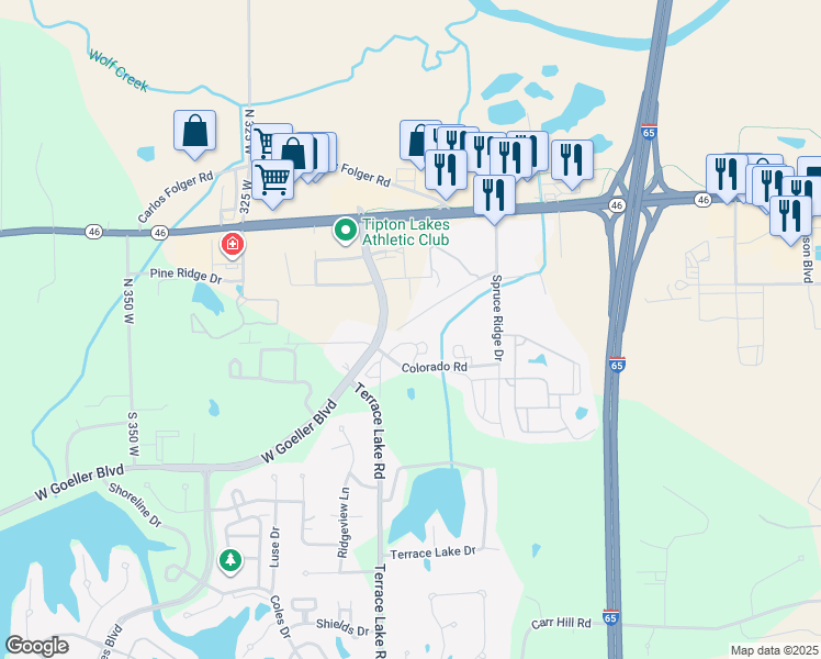 map of restaurants, bars, coffee shops, grocery stores, and more near 3875 West 2 Mile House Road in Columbus