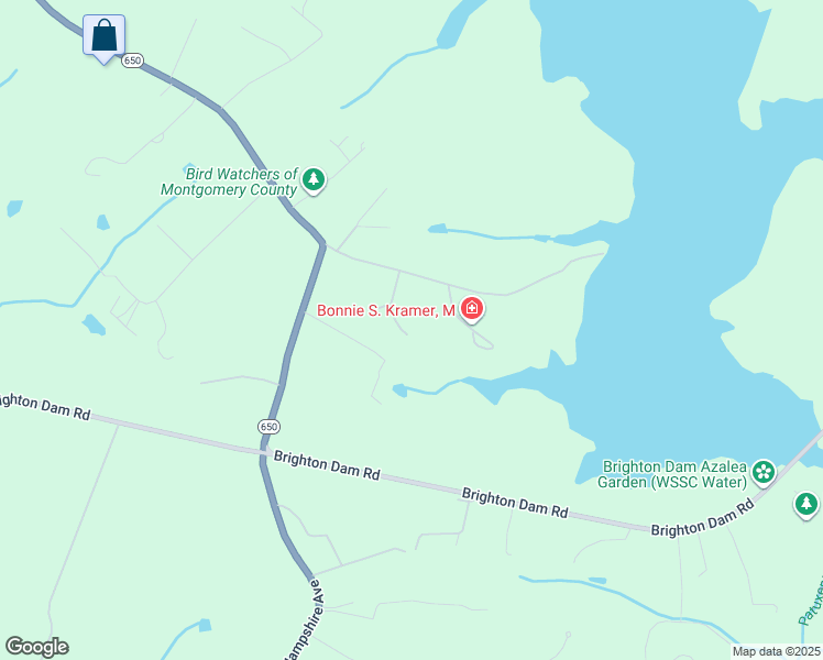 map of restaurants, bars, coffee shops, grocery stores, and more near 660 Greenbridge Road in Brookeville