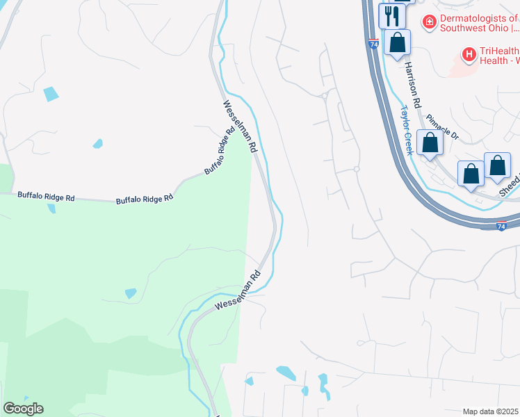 map of restaurants, bars, coffee shops, grocery stores, and more near 7469 Wesselman Road in Cleves