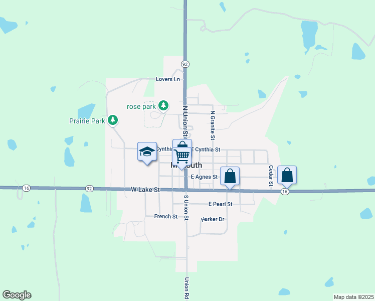 map of restaurants, bars, coffee shops, grocery stores, and more near in McLouth