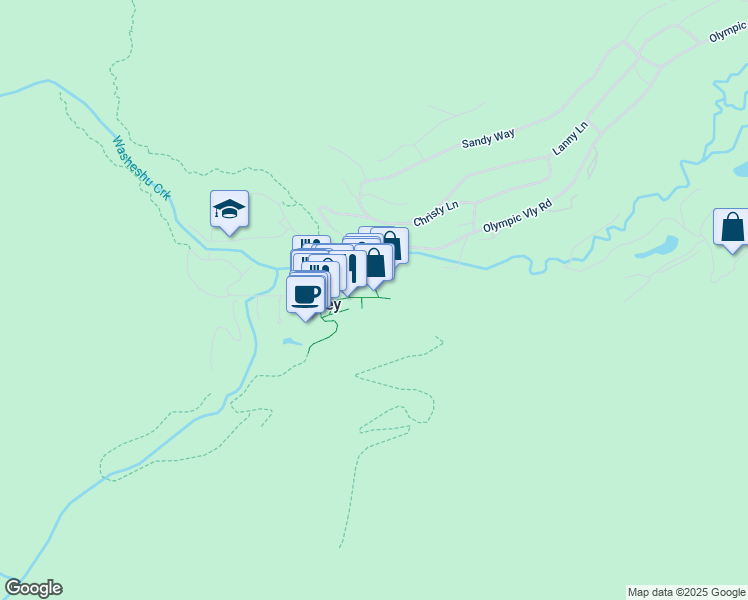 map of restaurants, bars, coffee shops, grocery stores, and more near 1765 Olympic Valley Road in Olympic Valley