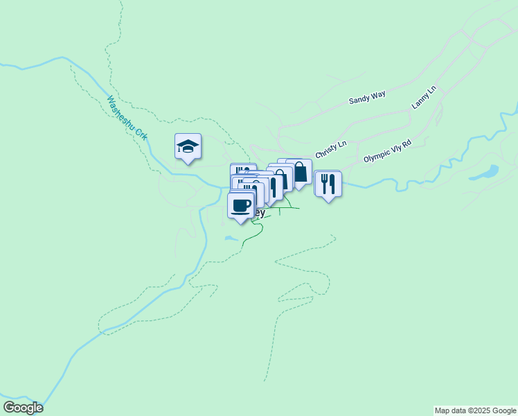 map of restaurants, bars, coffee shops, grocery stores, and more near in Olympic Valley
