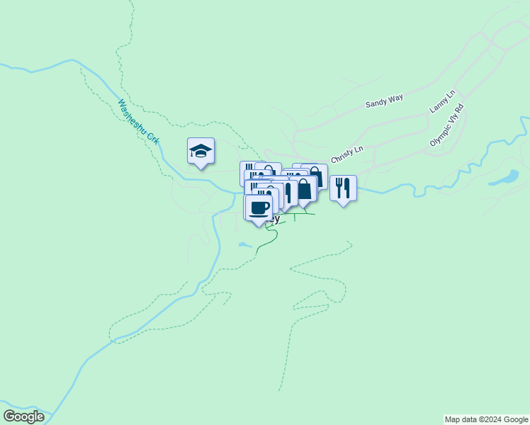 map of restaurants, bars, coffee shops, grocery stores, and more near in Olympic Valley
