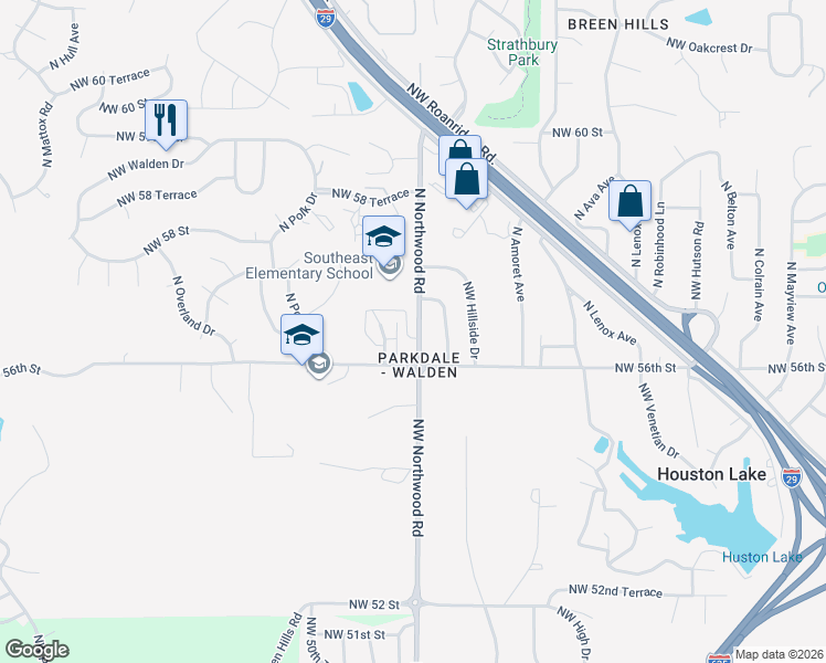 map of restaurants, bars, coffee shops, grocery stores, and more near in Kansas City