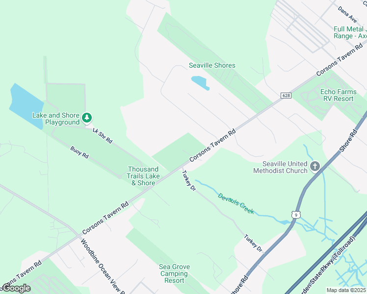 map of restaurants, bars, coffee shops, grocery stores, and more near 544 Corsons Tavern Road in Ocean View
