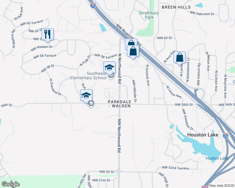 map of restaurants, bars, coffee shops, grocery stores, and more near in Kansas City