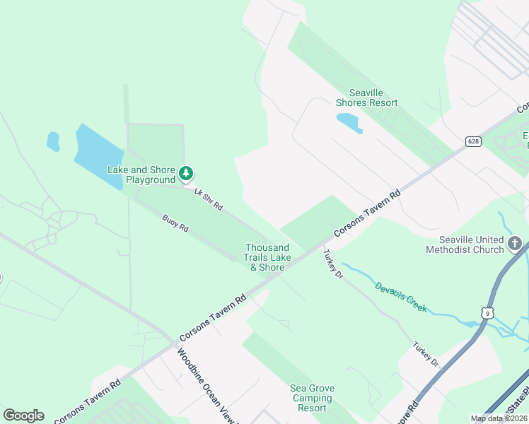 map of restaurants, bars, coffee shops, grocery stores, and more near 161 Corsons Tavern Road in Ocean View