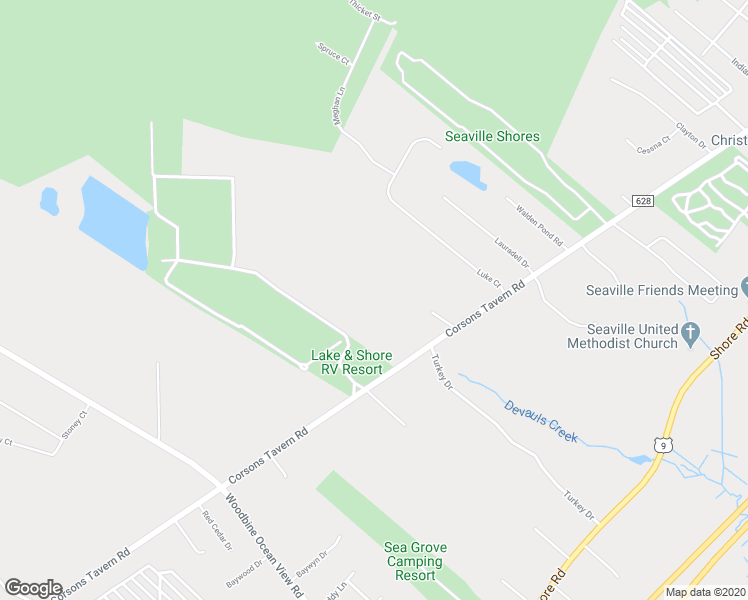 map of restaurants, bars, coffee shops, grocery stores, and more near 161 Corsons Tavern Rd in Ocean View