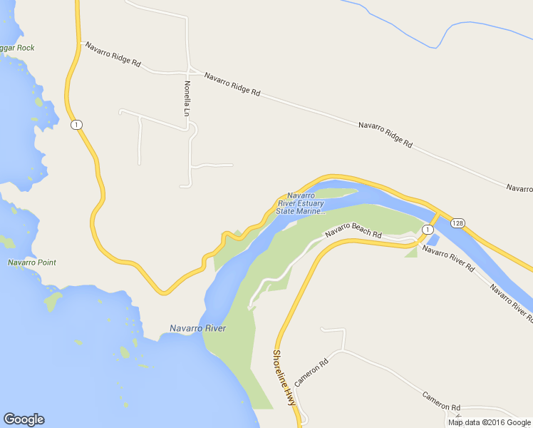 map of restaurants, bars, coffee shops, grocery stores, and more near Shoreline Hwy in Mendocino