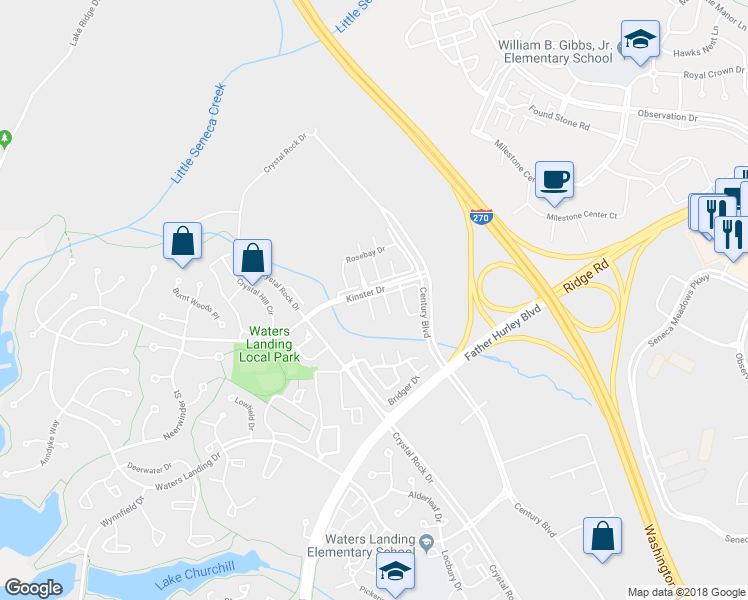 map of restaurants, bars, coffee shops, grocery stores, and more near 20809 Ireland Court in Germantown
