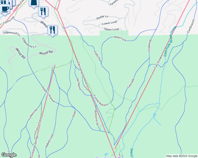 map of restaurants, bars, coffee shops, grocery stores, and more near Vista Trail in Aspen