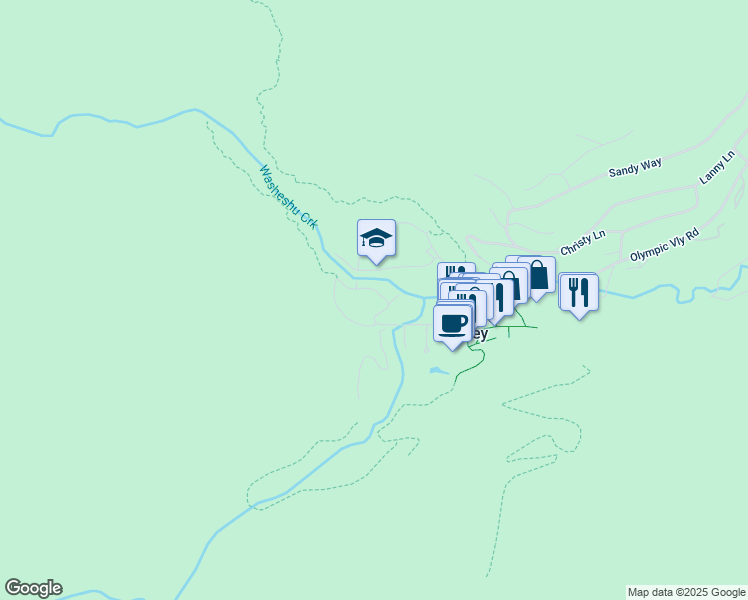 map of restaurants, bars, coffee shops, grocery stores, and more near 415 Squaw Peak Road in Tahoe City