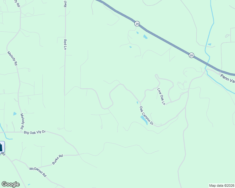 map of restaurants, bars, coffee shops, grocery stores, and more near 11039 Oak Canyon Drive in Penn Valley