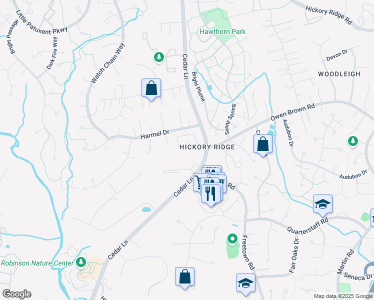 map of restaurants, bars, coffee shops, grocery stores, and more near 10776 Mcgregor Drive in Columbia
