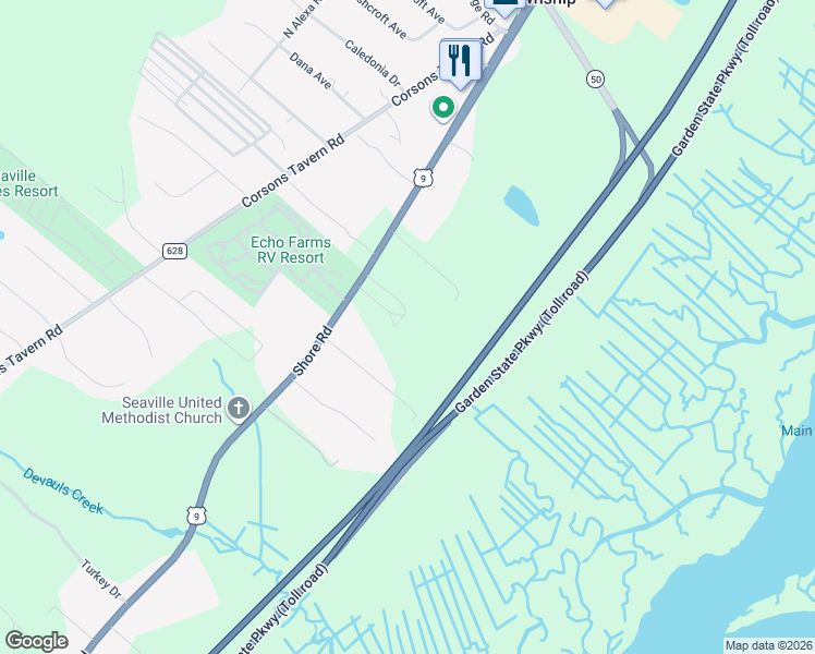 map of restaurants, bars, coffee shops, grocery stores, and more near 11 Argoe Dr in Ocean View